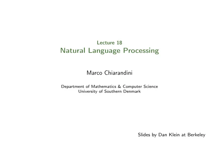 natural language processing