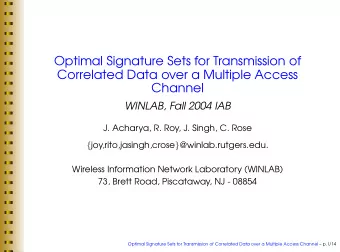 Optimal Signature Sets for Transmission of  Correlated Data over a Multiple Access  Channel
