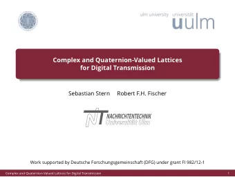 A  NACHRICHTENTECHNIK  Work supported by Deutsche Forschungsgemeinschaft (DFG) under grant FI