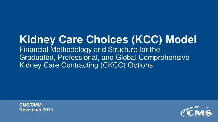kidney care choices kcc model