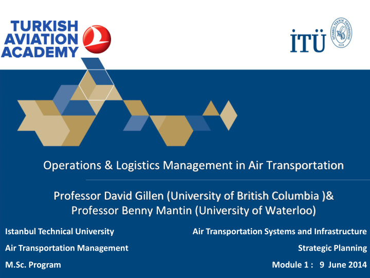 operations logistics management in air transportation