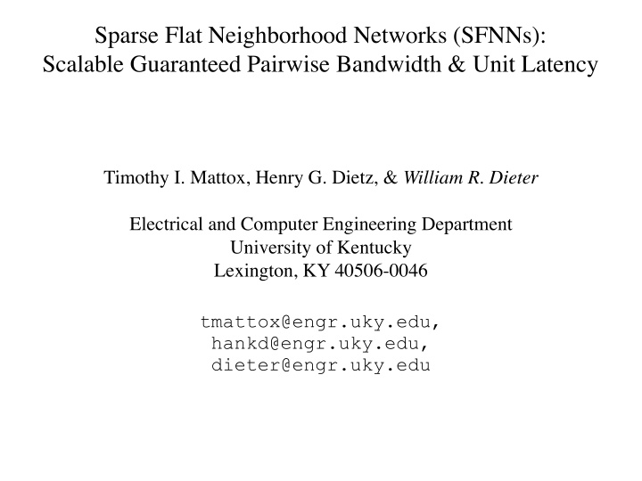 sparse flat neighborhood networks sfnns scalable