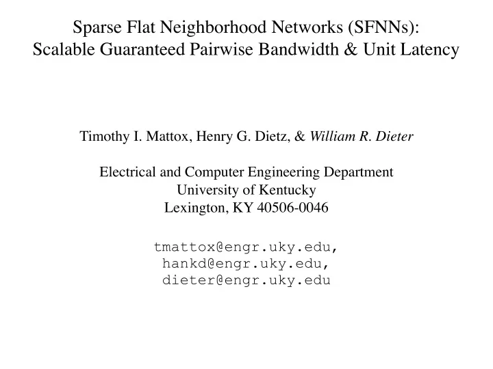 sparse flat neighborhood networks sfnns scalable
