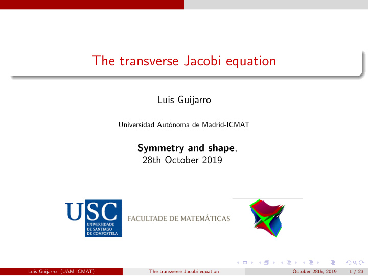 the transverse jacobi equation