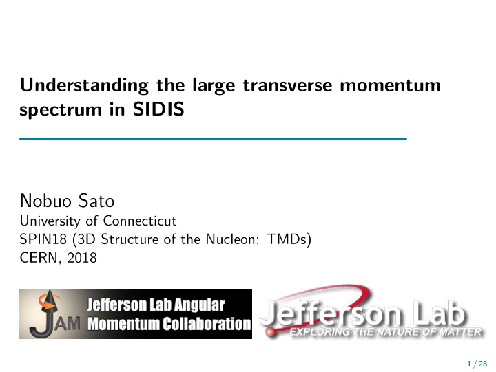 understanding the large transverse momentum spectrum in
