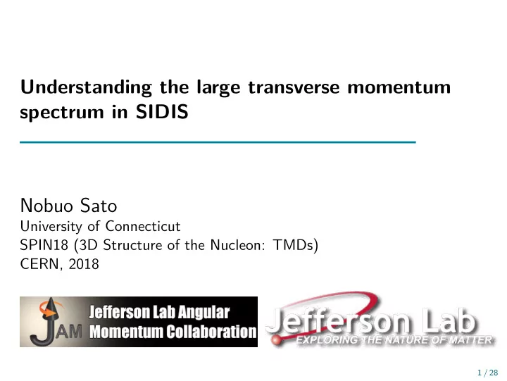 understanding the large transverse momentum spectrum in