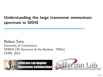 Understanding the large transverse momentum  spectrum in SIDIS  Nobuo Sato  University of