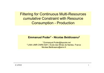 Filtering for Continuous Multi-Resources cumulative Constraint with Resource  Consumption -