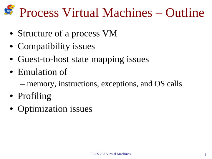 process virtual machines outline