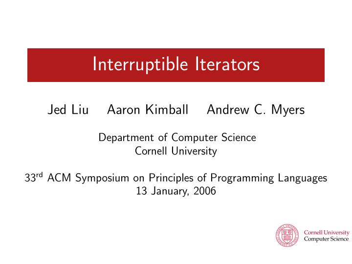 interruptible iterators