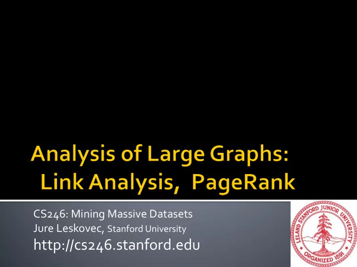 http cs246 stanford edu high dim graph infinite machine