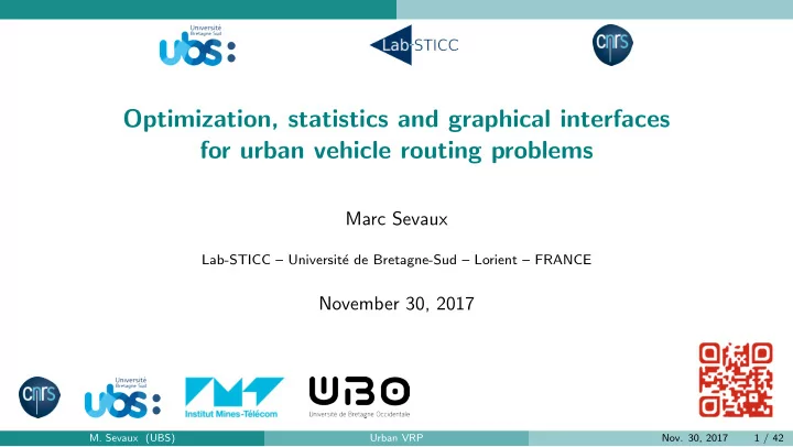 optimization statistics and graphical interfaces for