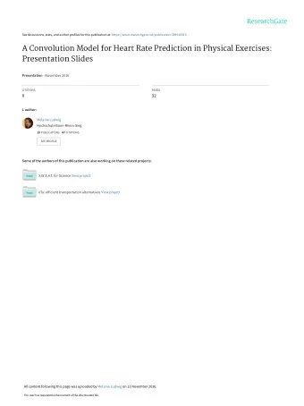 A Convolution Model for Heart Rate Prediction in Physical Exercises:  Presentation Slides