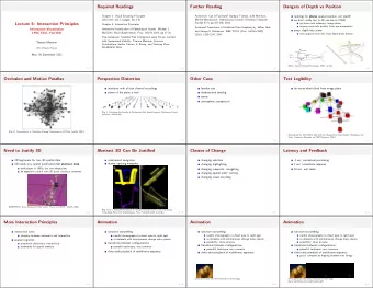 Required Readings  Further Reading  Dangers of Depth vs Position  Chapter 3: Visual Encoding