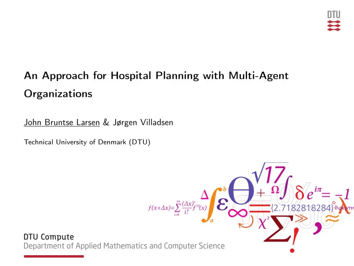 an approach for hospital planning with multi agent