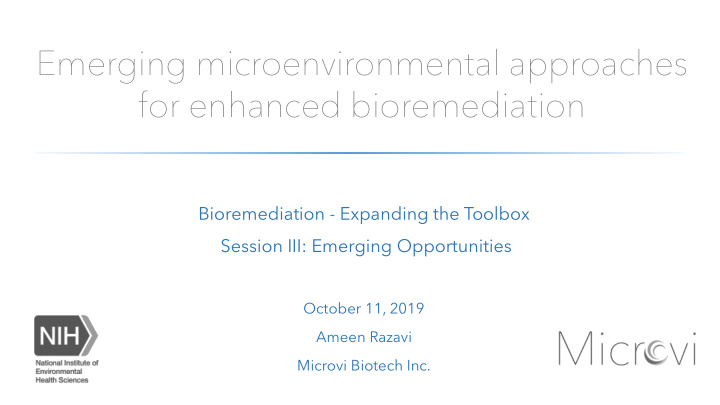 emerging microenvironmental approaches for enhanced