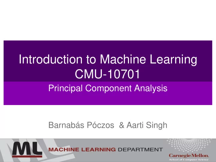 introduction to machine learning