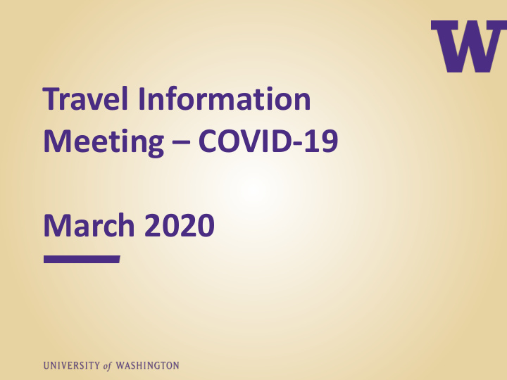 meeting covid 19 march 2020 change cancellation of travel