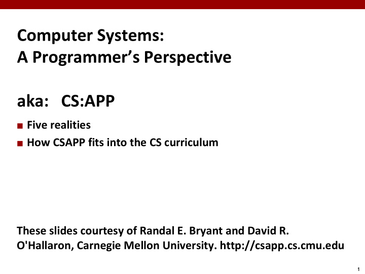computer systems a programmer s perspective aka cs app