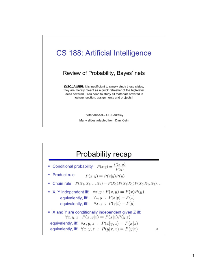 cs 188 artificial intelligence