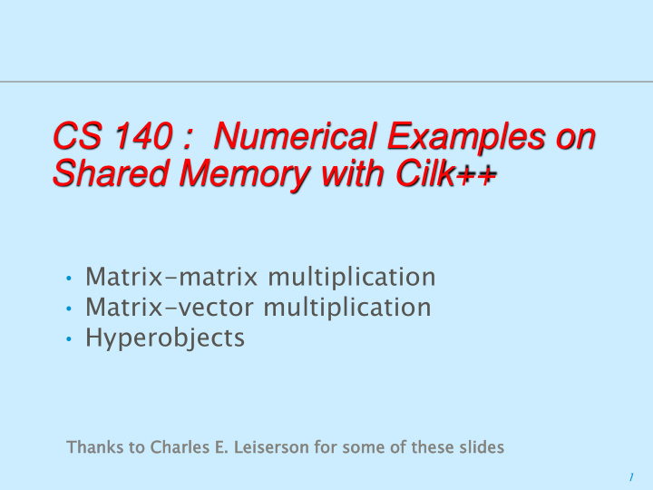 shared memory with cilk