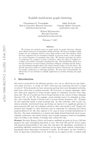 arXiv:1606.06235v2  [cs.DS]  4 Feb 2017  Abstract  We develop new methods based on graph motifs for