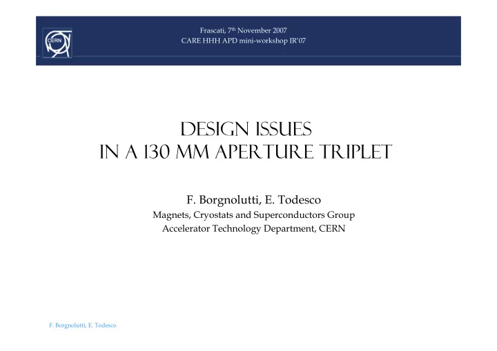 design issues n u in a 130 mm aperture triplet