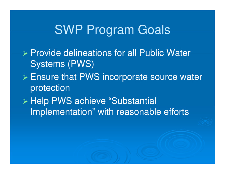 swp program goals swp program goals