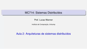 MC714: Sistemas Distribu  dos  Prof. Lucas Wanner  Instituto de Computac     ao, Unicamp