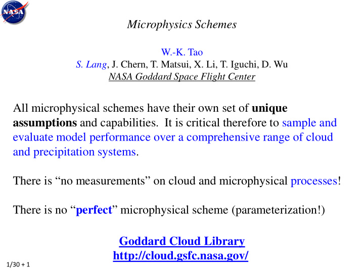 microphysics schemes