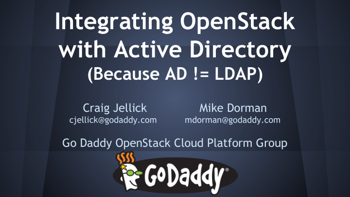 integrating openstack with active directory