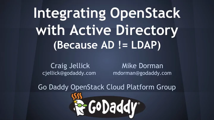 integrating openstack with active directory