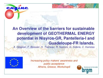 An Overview of the barriers for sustainable  development of GEOTHERMAL ENERGY  potential in