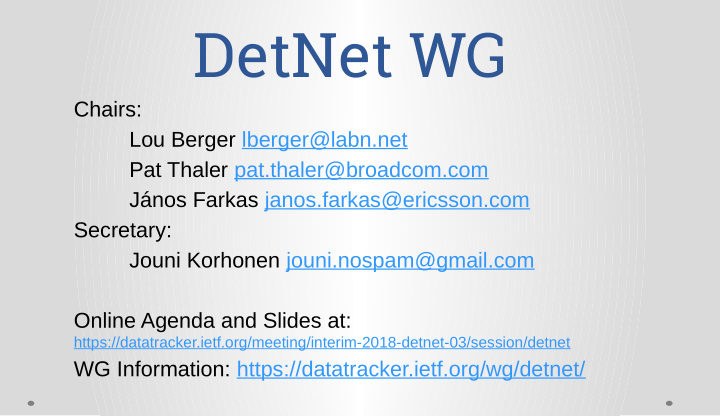 detnet wg