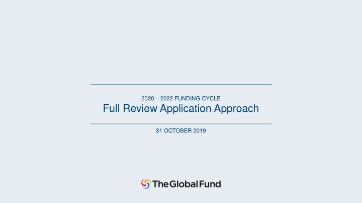 full review application approach