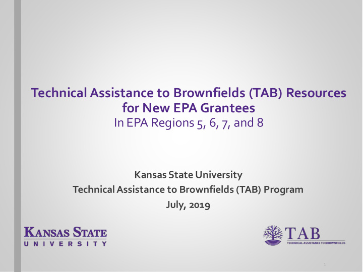 technical assistance to brownfields tab resources for new