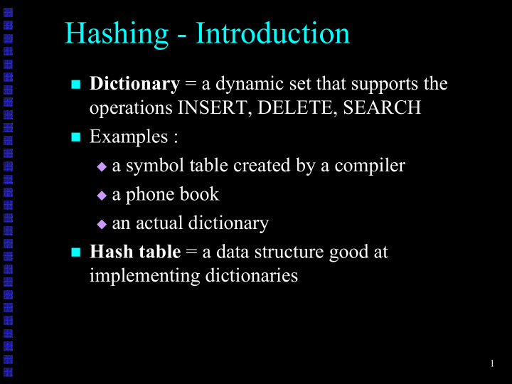 hashing introduction