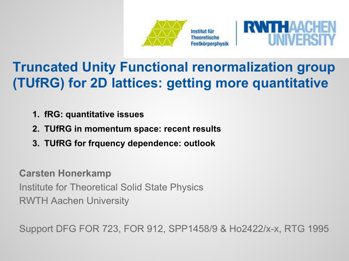 truncated unity functional renormalization group tufrg