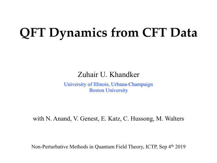 qft dynamics from cft data