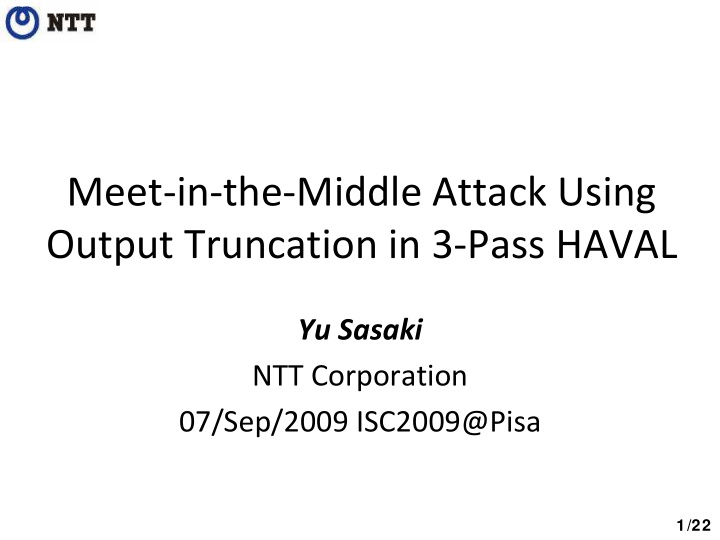 meet in the middle attack using output truncation in 3