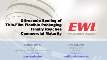 Commer  Commercial  cial Ma  Maturit turity  Mitch Matheny  Tony Knoerzer  EWI  Conscious Crate