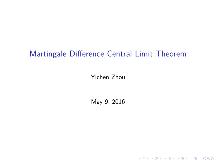 martingale difference central limit theorem