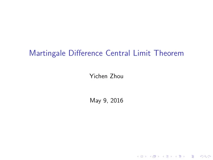 martingale difference central limit theorem