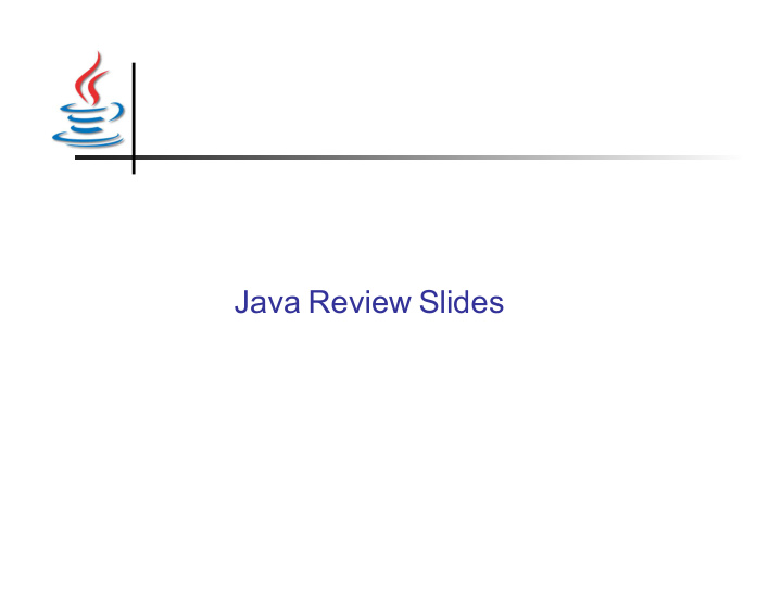 java review slides hello world program