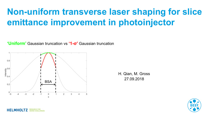 non uniform transverse laser shaping for slice