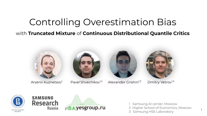 controlling overestimation bias