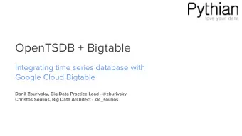 OpenTSDB + Bigtable  Integrating time series database with  Google Cloud Bigtable  Danil Zburivsky,
