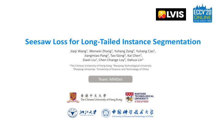 seesaw loss for long tailed instance segmentation