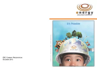 DISCLAIMER This presentation contains certain forward looking statements.  These forward