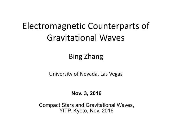 electromagnetic counterparts of gravitational waves
